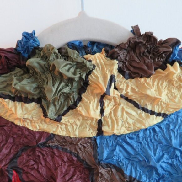 BRAIN DEAD Scrunch Crinkle Pleated Abstract Artsy Colorful Pullover Top Sz S/M - Picture 4 of 16